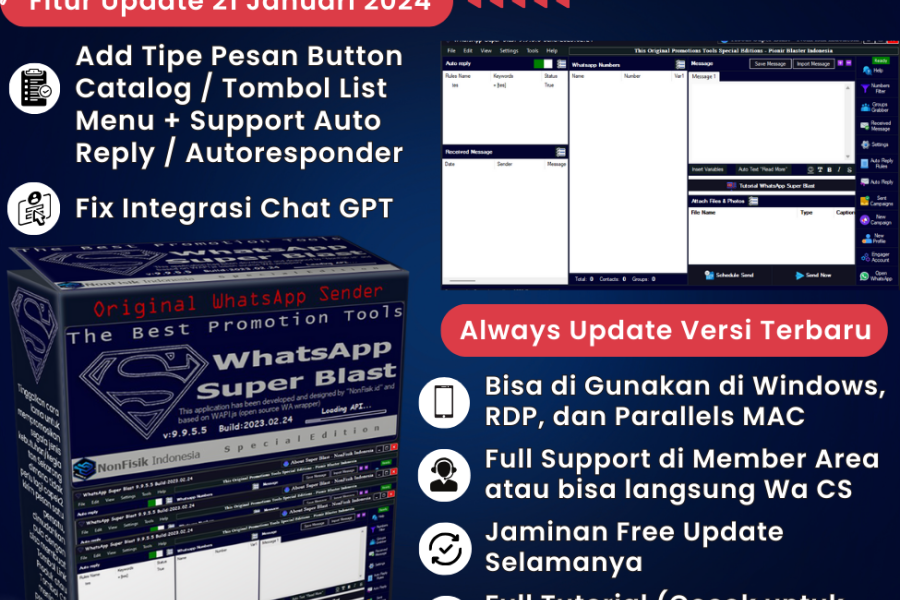 WhatsApp Super Blast Spesial Edition Promotions Tools Original